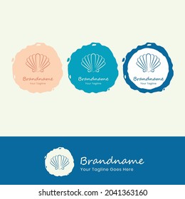 Shell Oyster Seafood Tourism Summer Vacation Logo