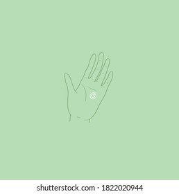 una concha en la palma de tu mano. firmar