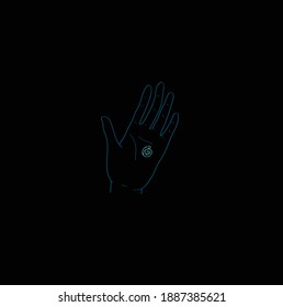 a shell in the palm of your hand. sign