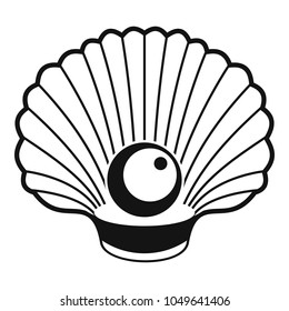 Shell with pearl icon. Simple illustration of shell with pearl vector icon for web