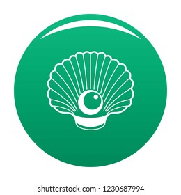 Shell with pearl icon. Simple illustration of shell with pearl vector icon for any design green