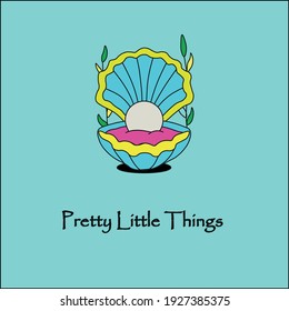 Shell with a Pearl illustration Logo 