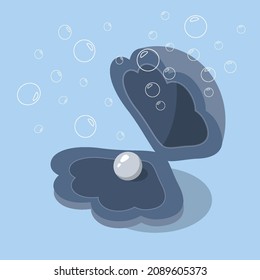 shell with a pearl, sea dweller, other value inside a shellfish, pearl mining for jewelry