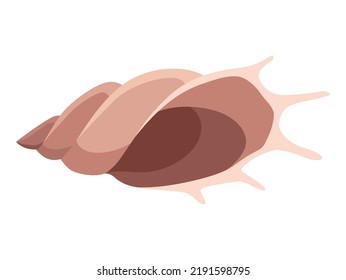 Shell. Realistic aquarium accessory. Decoration or equipment for aquarium. Cartoon vector element
