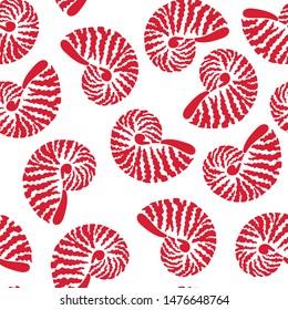 shell red abstract sea vector seamless pattern. Concept for prnt, web design, cards, wallpapers