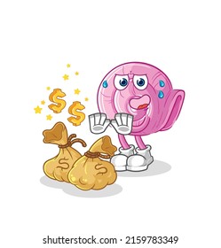 the shell refuse money illustration. character vector