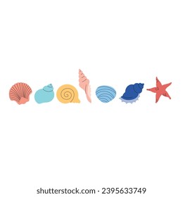 Shell scallop clam oyster sticker simple design