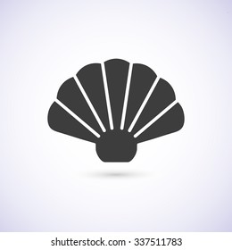 Shell sea black label icon isolated on white background. Vector stock illustration EPS 10