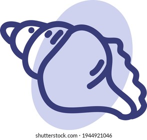 Concha de um mar, ilustração, vetor em um fundo branco