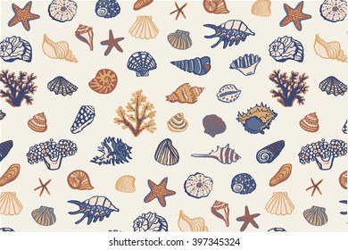 shell sea life vector color pattern