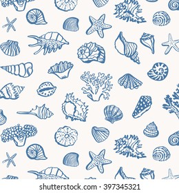 shell sea life vector pattern