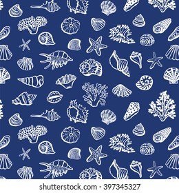 shell sea life vector pattern