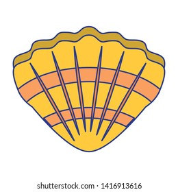 Shell sea molusk cartoon isolated symbol vector illustration graphic design