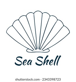 Shell, sea shell, ocean nature water underwater vector. Hand drawn nautical engraving of nautical prints isolated on white background