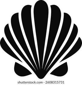 Shell sea, ocean silhouette vector icon on white background