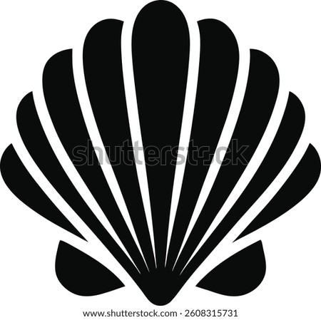 Shell sea, ocean silhouette vector icon on white background