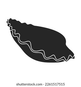 Shell sea vector black icon. Vector illustration sea shell on white background. Isolated black illustration icon of seashell.