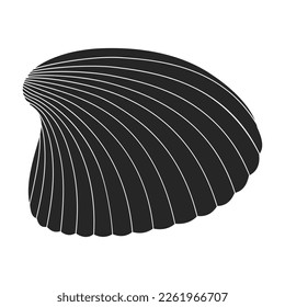 Shell sea vector black icon. Vector illustration sea shell on white background. Isolated black illustration icon of seashell.