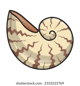 Shell sea vector color icon. Vector illustration sea shell on white background. Isolated color illustration icon of seashell.