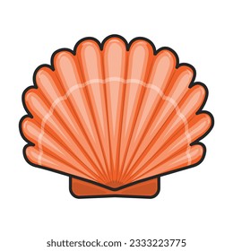 Icono de color del vector de la shell. Ilustración vectorial de la concha marina sobre fondo blanco. Icono de ilustración de color aislado de la concha de conchas.