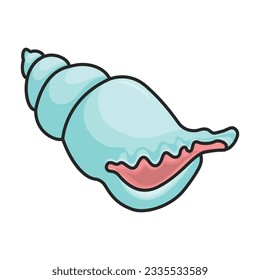 Shell sea vector color icon. Vector illustration sea shell on white background. Isolated color illustration icon of seashell.