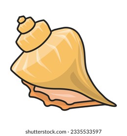 Shell sea vector color icon. Vector illustration sea shell on white background. Isolated color illustration icon of seashell.