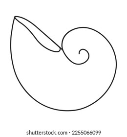 Shell sea vector outline icon. Vector illustration sea shell on white background. Isolated outline illustration icon of seashell.