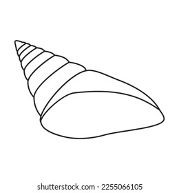 Shell sea vector outline icon. Vector illustration sea shell on white background. Isolated outline illustration icon of seashell.