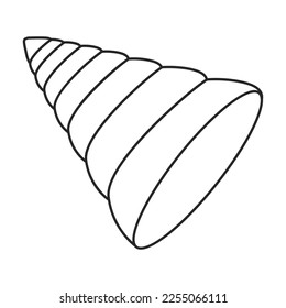 Shell sea vector outline icon. Vector illustration sea shell on white background. Isolated outline illustration icon of seashell.