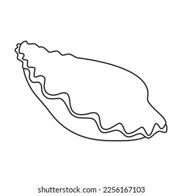 Shell sea vector outline icon. Vector illustration sea shell on white background. Isolated outline illustration icon of seashell.