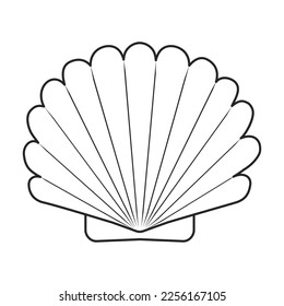 Shell sea vector outline icon. Vector illustration sea shell on white background. Isolated outline illustration icon of seashell.