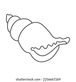 Shell sea vector outline icon. Vector illustration sea shell on white background. Isolated outline illustration icon of seashell.
