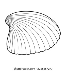 Icono de contorno del vector del canal de navegación. Ilustración vectorial de la concha marina sobre fondo blanco. Icono de ilustración de contorno aislado de conchas marinas.