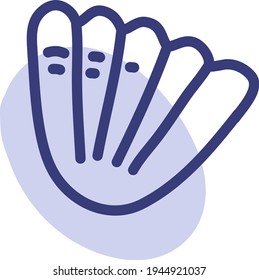 Shell from sea water, illustration, vector on a white background