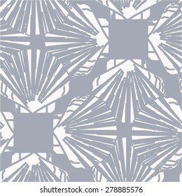 Shell in seamless cell pattern, seamless vector background.