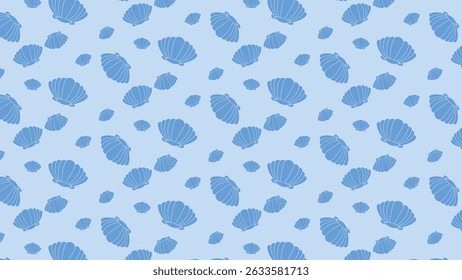 Shell seamless pattern. Summer theme background. For prints, clothes, packaging, wallpaper and other purposes.