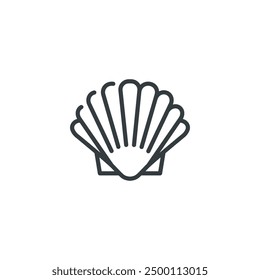 Shell shellfish scallop clam icon, vector illustration