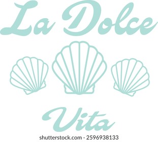 Shell shells novelty Ocean nautical luxury sea slogan sailor trending Fashion Vector Graphic Logo mermaid Cute Trending T-shirt Apparel  Yacht Club nautical swimwear slogan sailor Pastel beach beachy