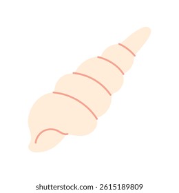 A shell is shown in a light pink color. The shell is drawn in a cartoon style and is placed on a white background