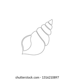 shell. simple flat vector icon illustration. outline line symbol - editable stroke