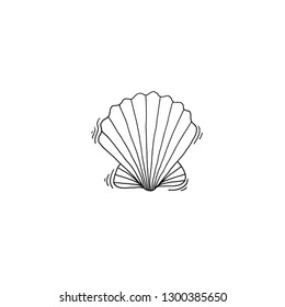 shell sketch drawing icon summer themed, vector illustration