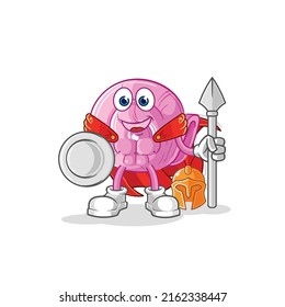 the shell spartan character. cartoon mascot vector