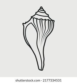shell SVG Outline Cut File, Shellfish Svg, Beach Shell, Ocean Animals Svg, Seashell Outline Svg, 