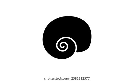 shell symbol, black isolated silhouette