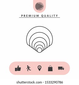 Shell symbol - Line icon for your design