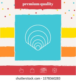Shell symbol - Line icon for your design