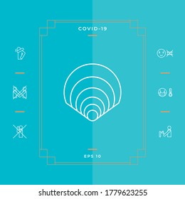 Shell symbol - Line icon for your design