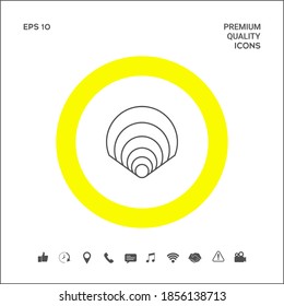 Símbolo de shell - Icono de línea para su diseño