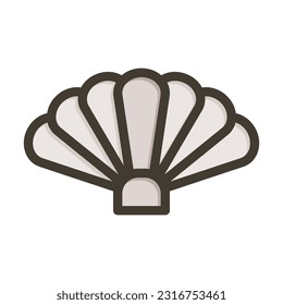 Shell Thick Line Filled Colors For Personal And Commercial Use.
