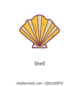 Shell vector filled outline Icon Design illustration. Holiday Symbol on White background EPS 10 File